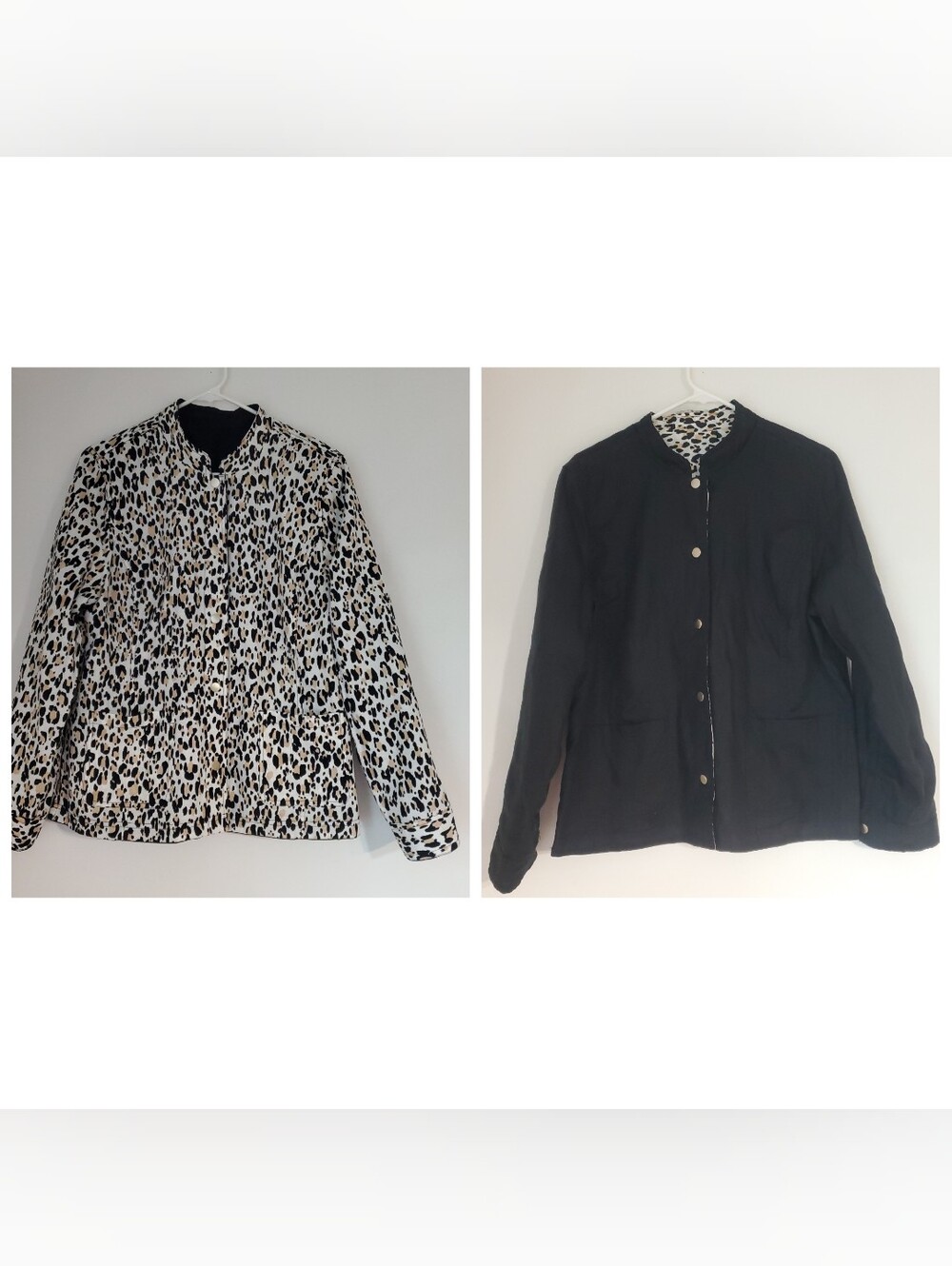 Chicos Reversible Linen Blend Jacket Large Mobwife Boho Chic Capsule Wardrobe